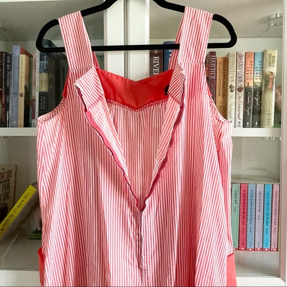 VTG Red and White Candy Stripe Muumuu House Dress - Picture 11 of 15